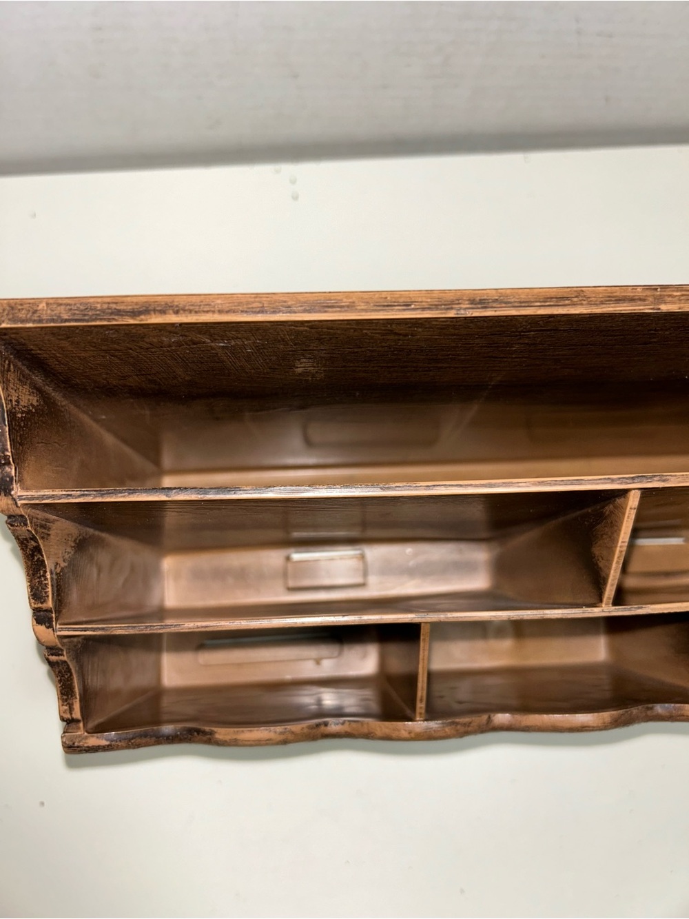 Lerner Mid Century Modern Brown Faux Wood Desk Caddy Organizer - Picture 5 of 11